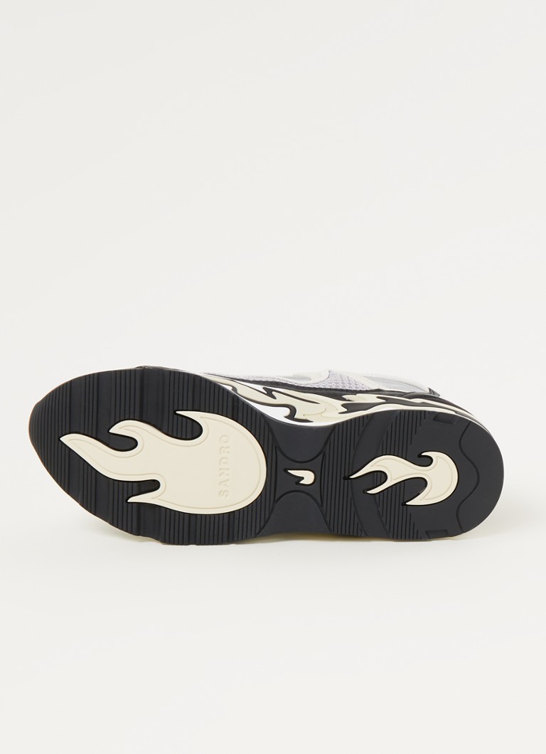 Sandro  Sneaker met leren en mesh details