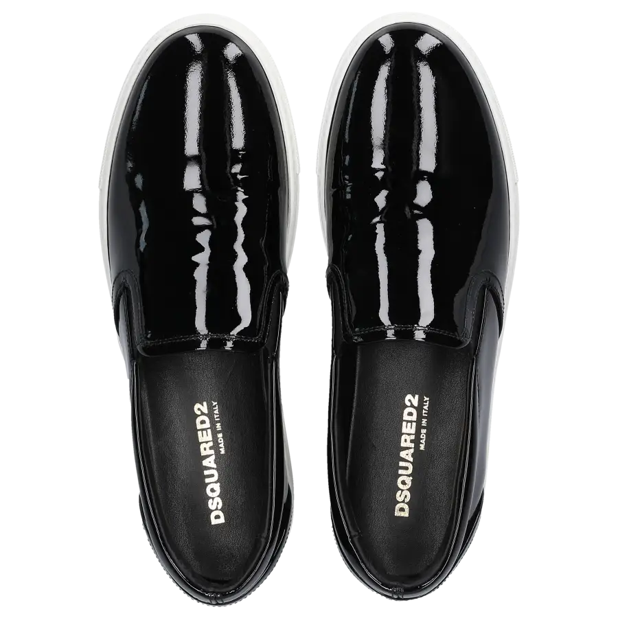 Dsquared2 - Slip Ons Kalbsleder Lackleder schwarz - schwarz