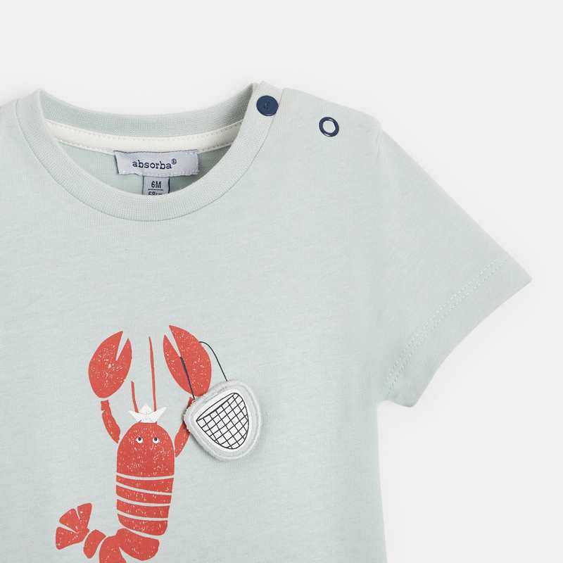 T-shirt manches courtes bébé garçon en jersey bleu Absorba