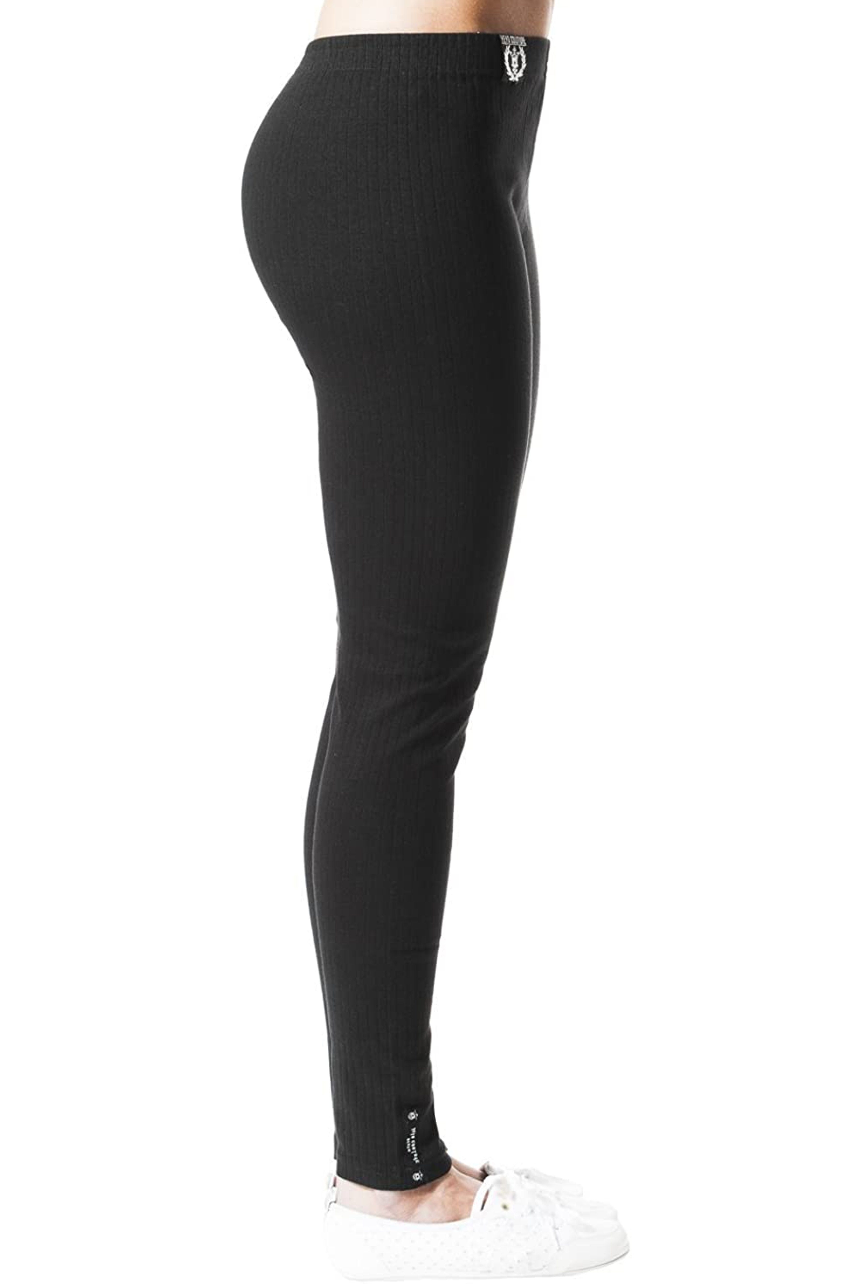 BRUBAKER Leggings Damen Leggings aus weicher Baumwolle - Schwarz - Weich und bequem (Weich und Bequem für Herbst und Winter, 1, 1-tlg., Yeyo by RIPP) Für Freizeit, Sport, Fitness oder Yoga