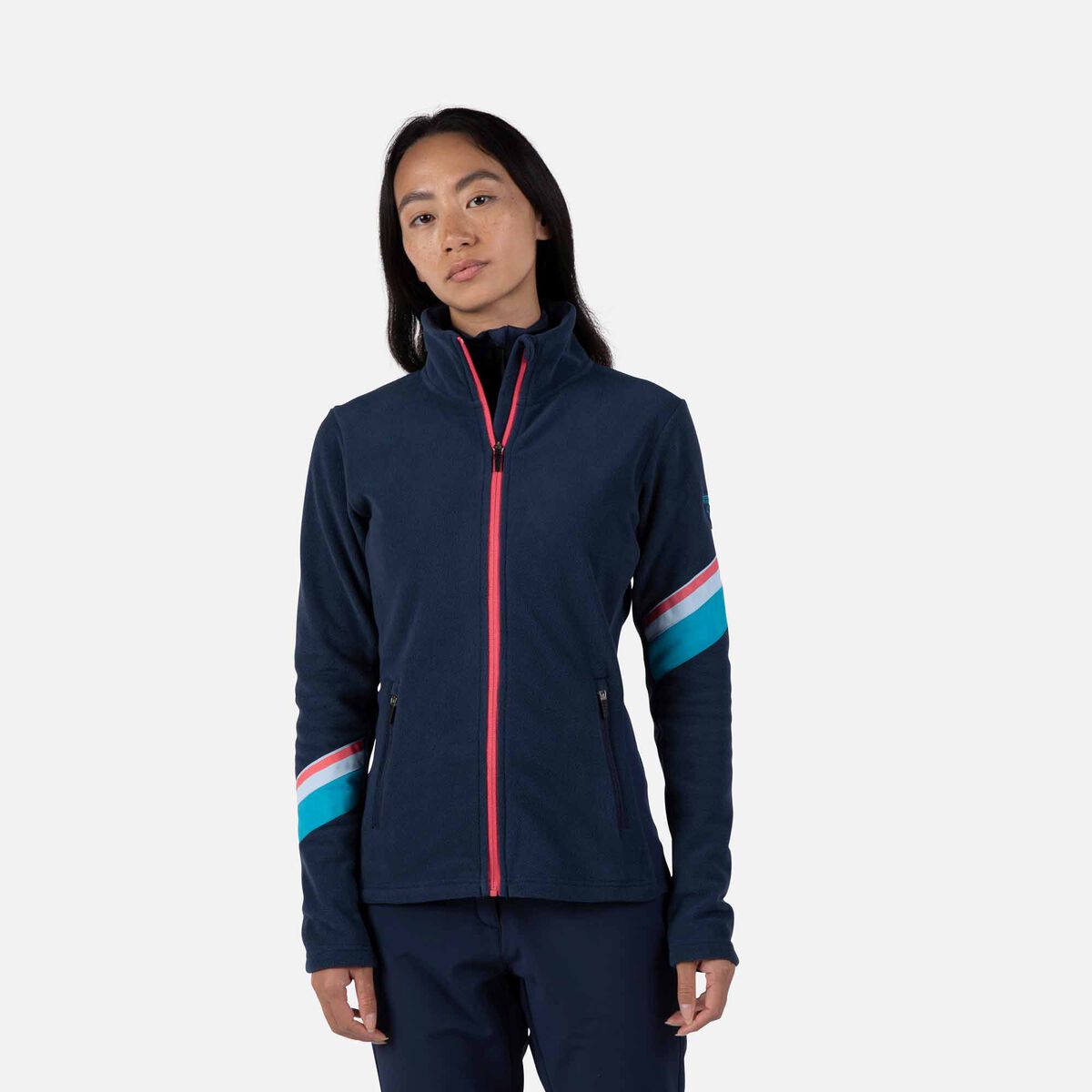 Damenfleecejacke mit durchgehendem Reißverschluss Strawpile