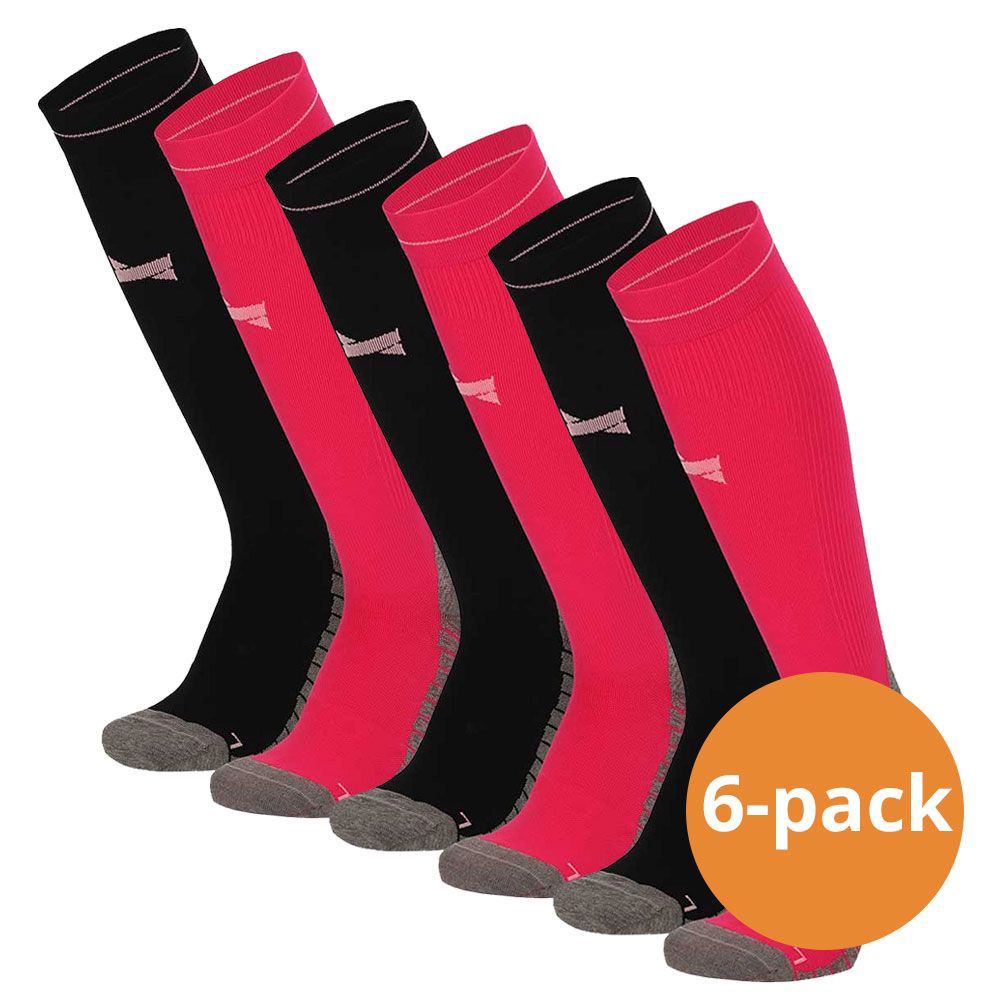 Xtreme 6 Paar Multi Black Kompressions-Laufsocken