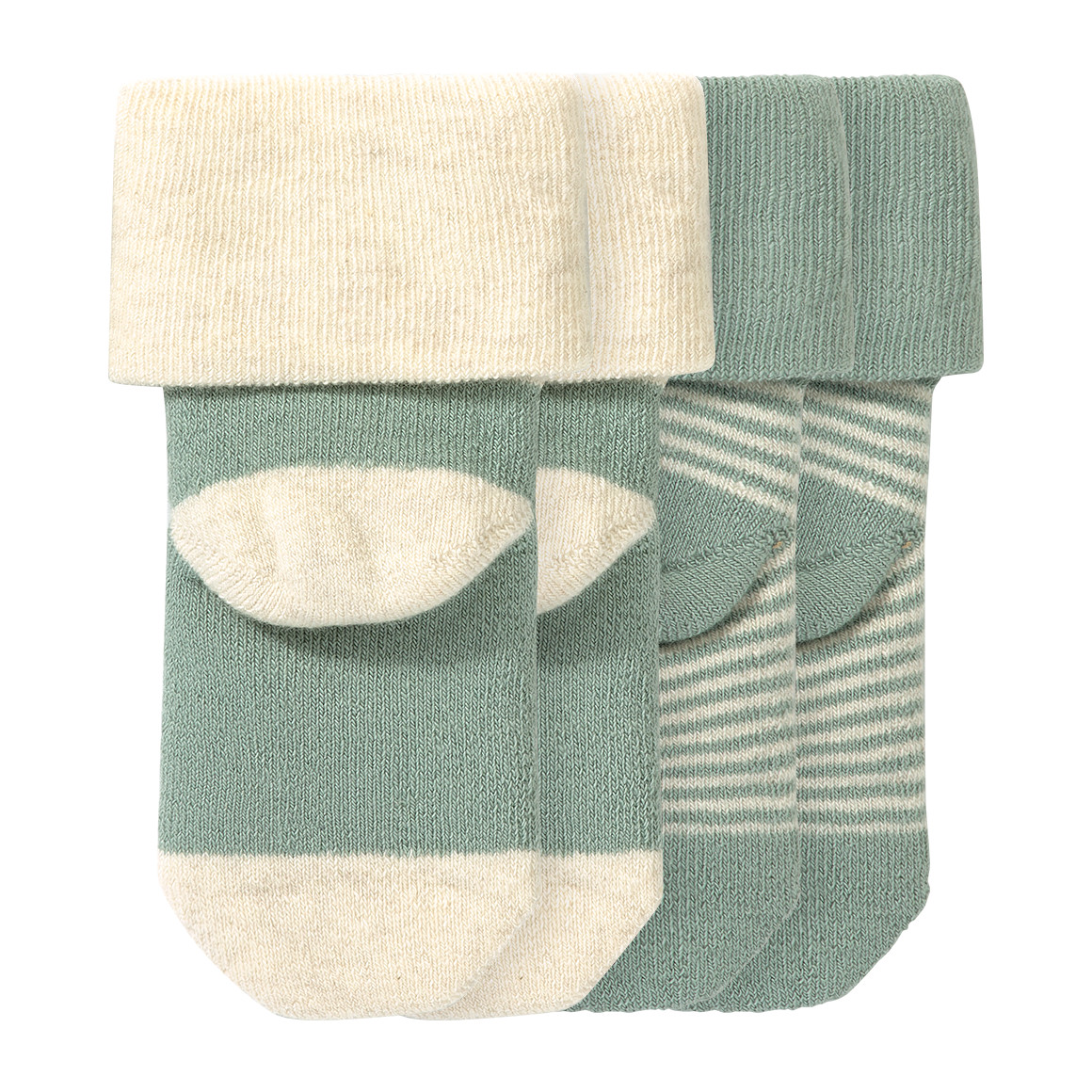 2 Paar Newborn Socken mit Umschlagbündchen