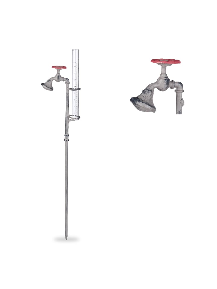 relaxdays Regenmesser Wasserhahn in Grau günstig kaufen onesize