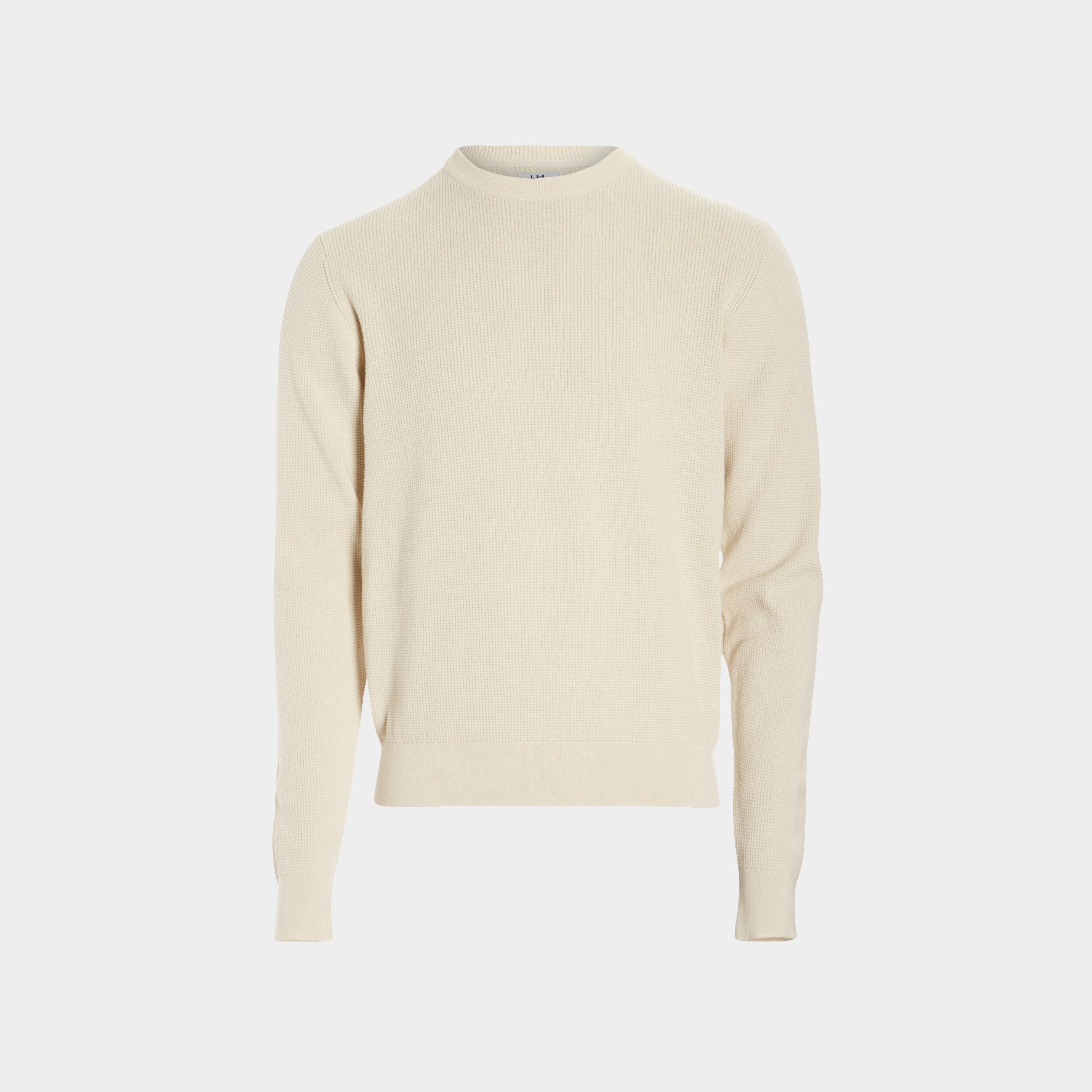 Pull avec col rond à relief creme homme | La Halle