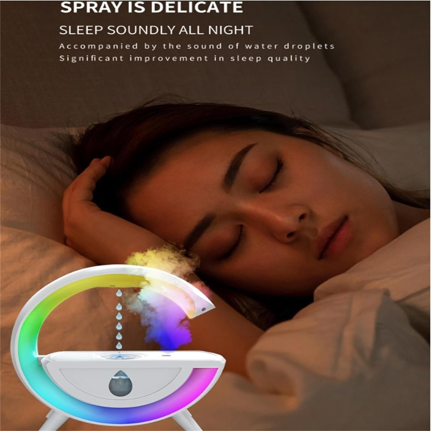 Welikera Luftbefeuchter Aroma Diffuser mit Nachtlicht für Schlafzimmer, 350ml, 0,35 l Wassertank
