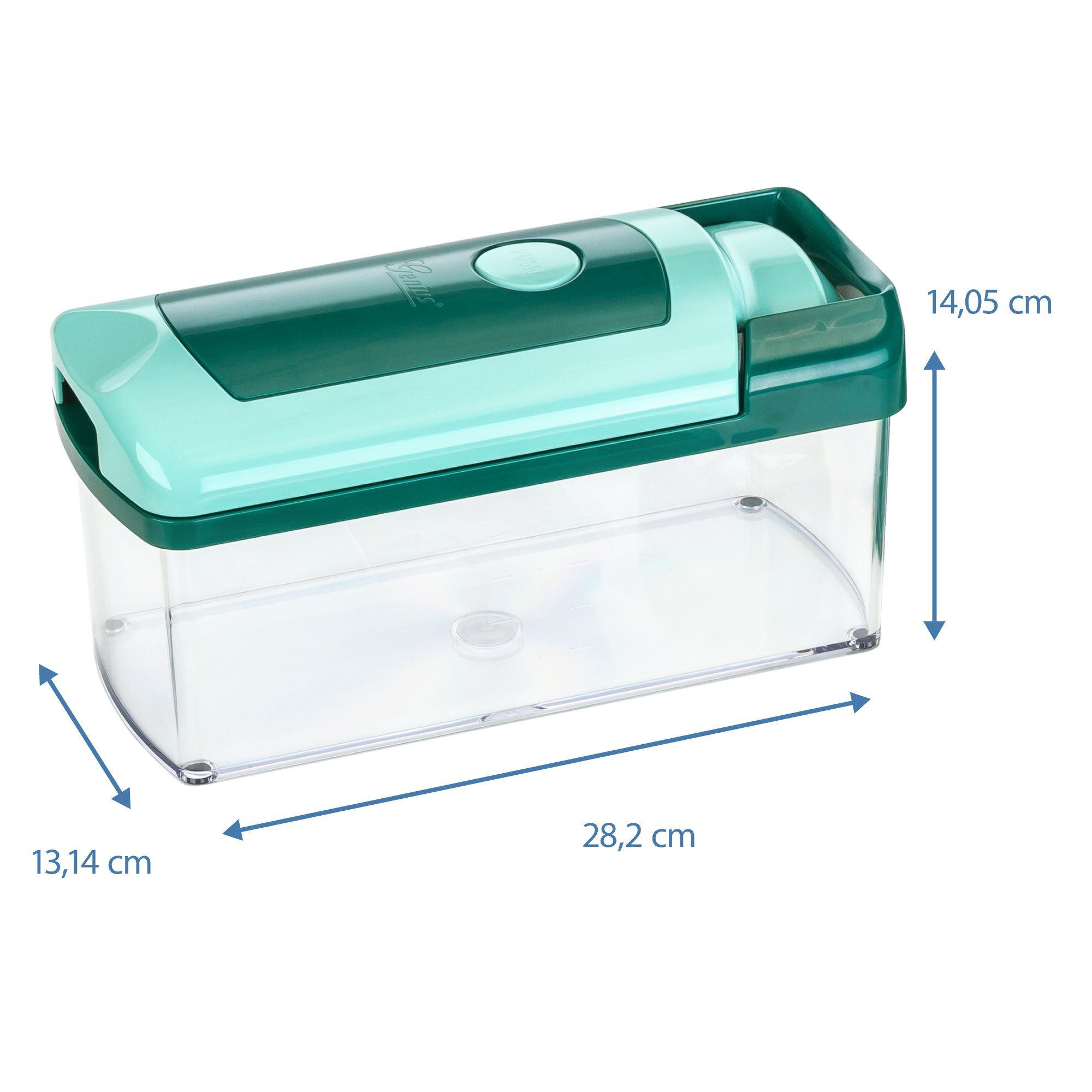 Genius Gemüseschneider Nicer Dicer Fusion Gemüsehobel Gemüse Obst Zerkleiner, Auffangbehälter 2500ml Tomaten Kartoffeln Zwiebel Schneider