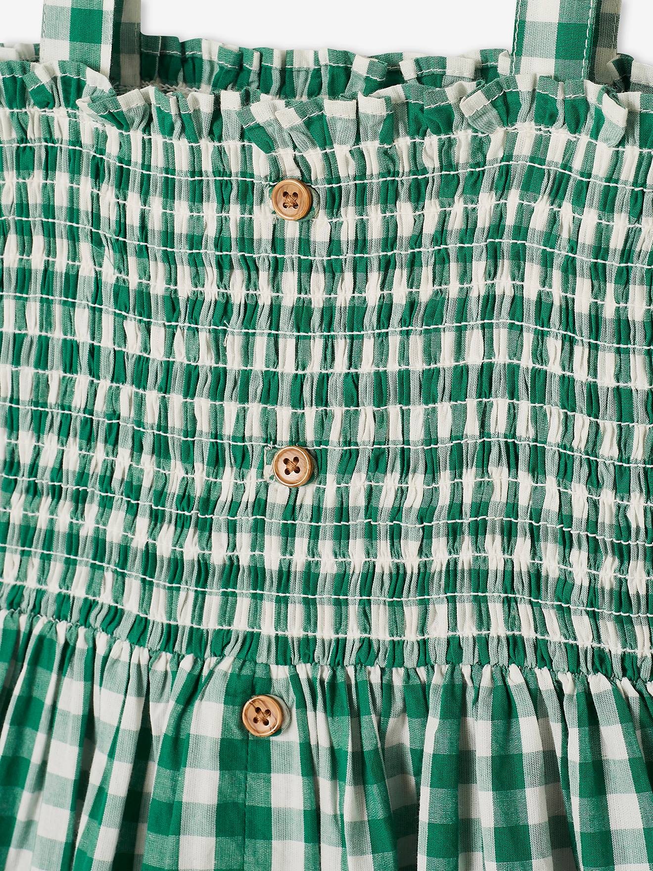 Vertbaudet Mädchen Maxikleid - grün kariert