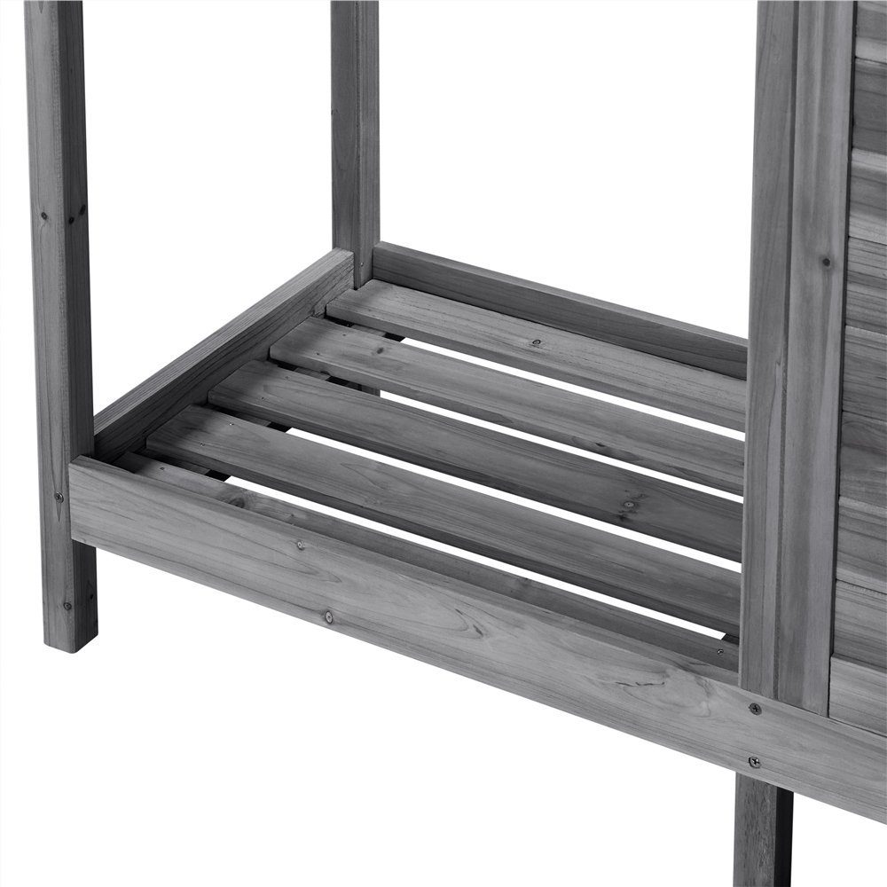 Yaheetech Pflanztisch Garten Pflanztisch mit Schubladen & Unterschrank, Outdoor Gärtnertisch Holzpflanztisch mit verzinkt Arbeitsplatte