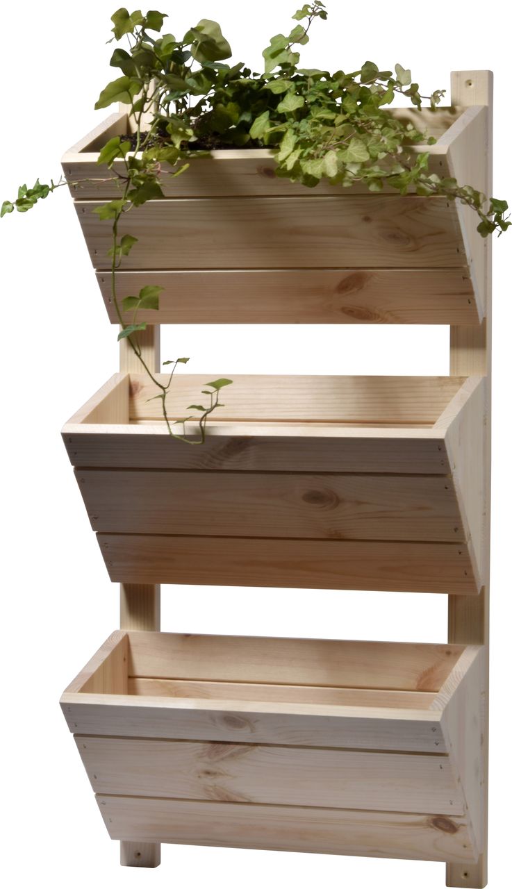 dobar 3-stufiges Wand-Pflanzbeet, Natur