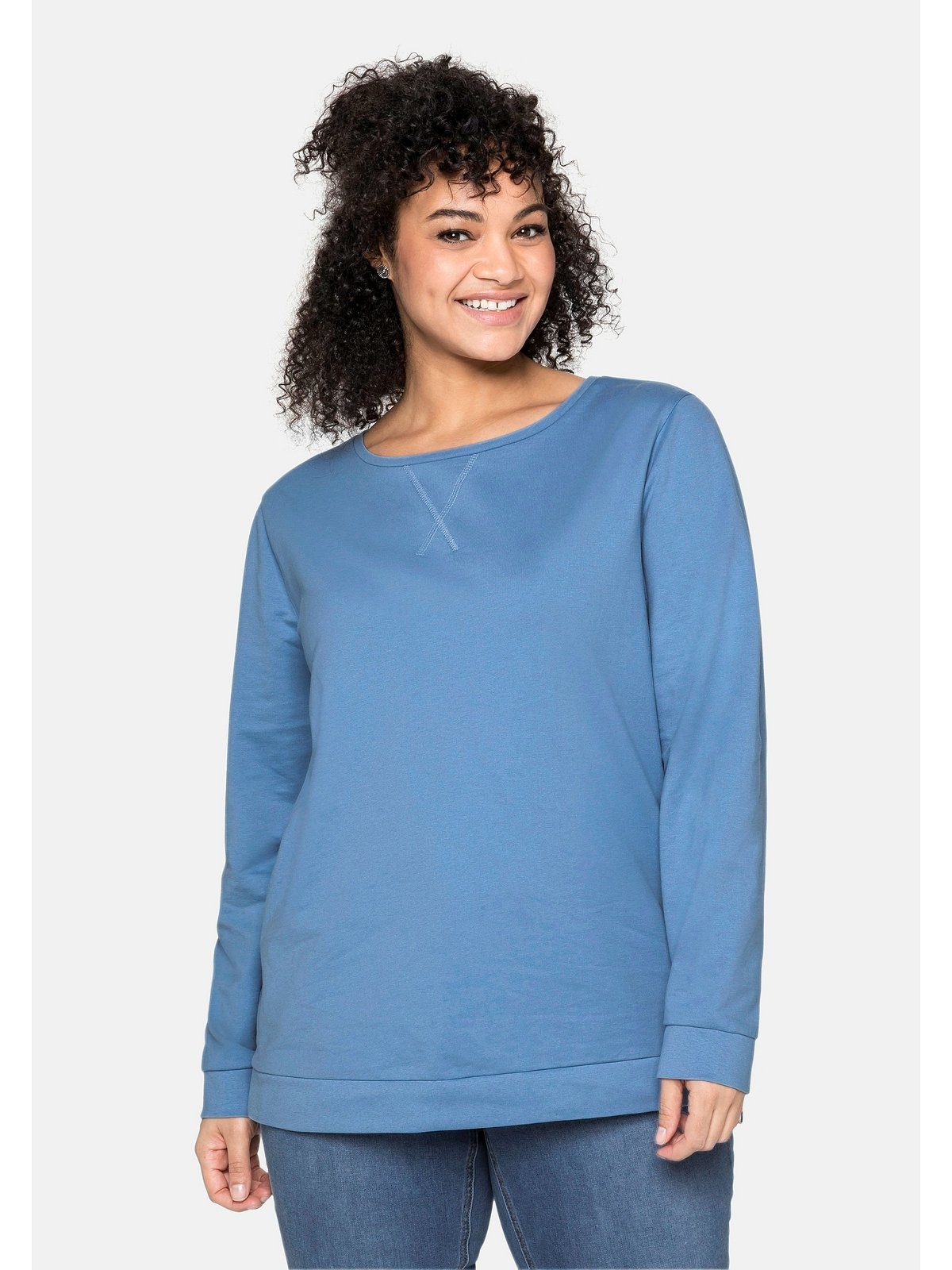 Sheego Sweatshirt Große Größen mit seitlichen Reißverschlüssen