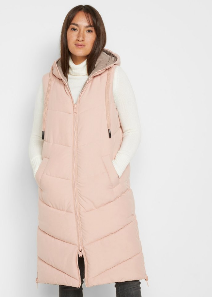 Wende-Steppweste aus recyceltem Polyester mit Kapuze
