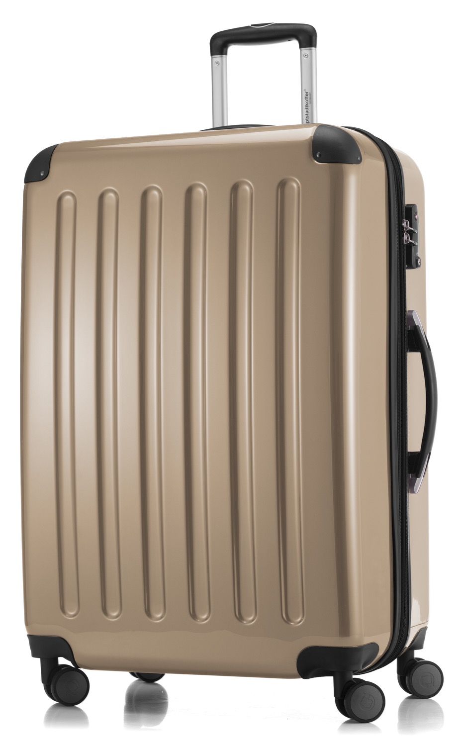 Alex - suitcase hard shell glossy black, 75 cm, 119 litres