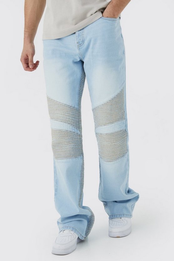 Tall lockere Biker-Jeans