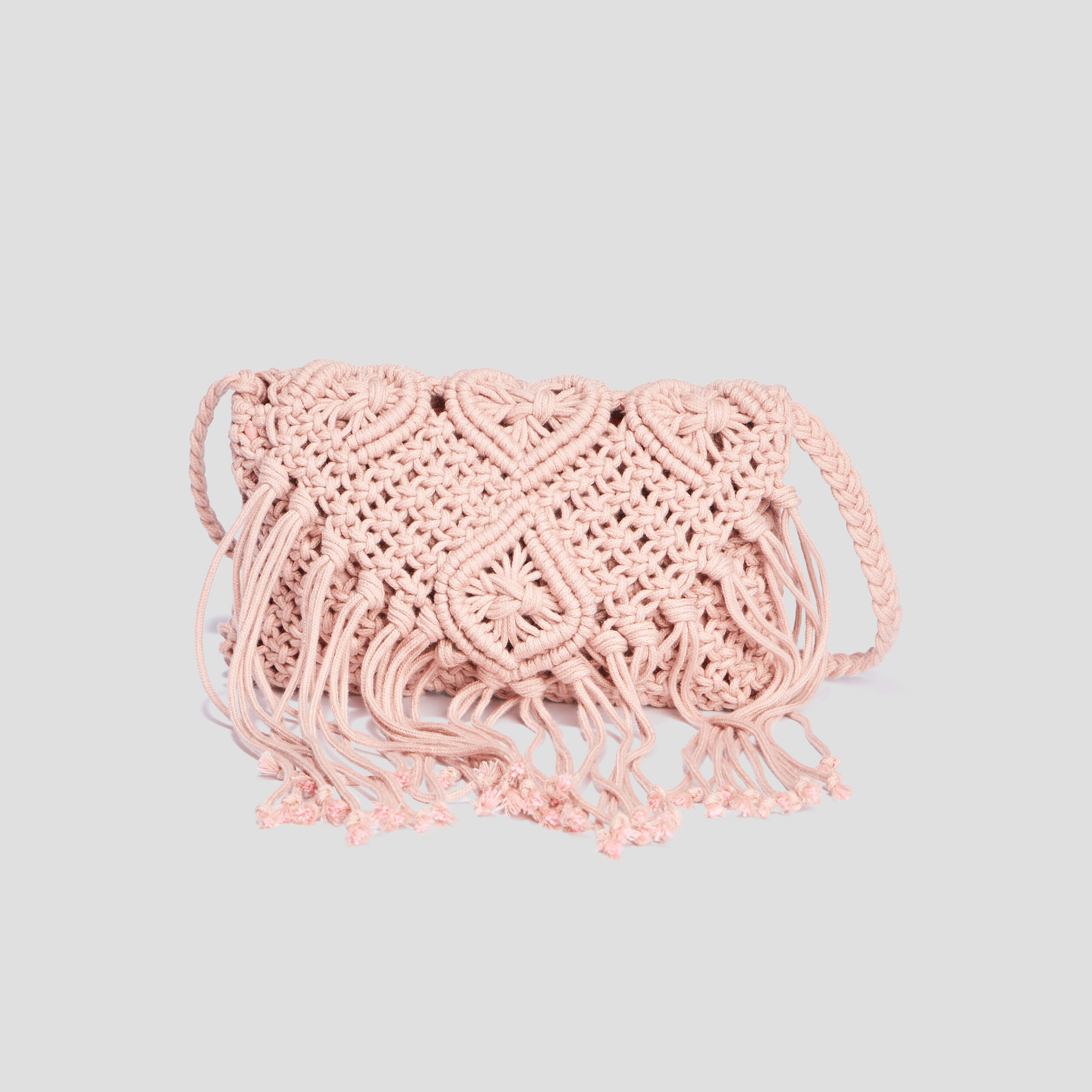 Sac rectangulaire à franges rose femme | La Halle