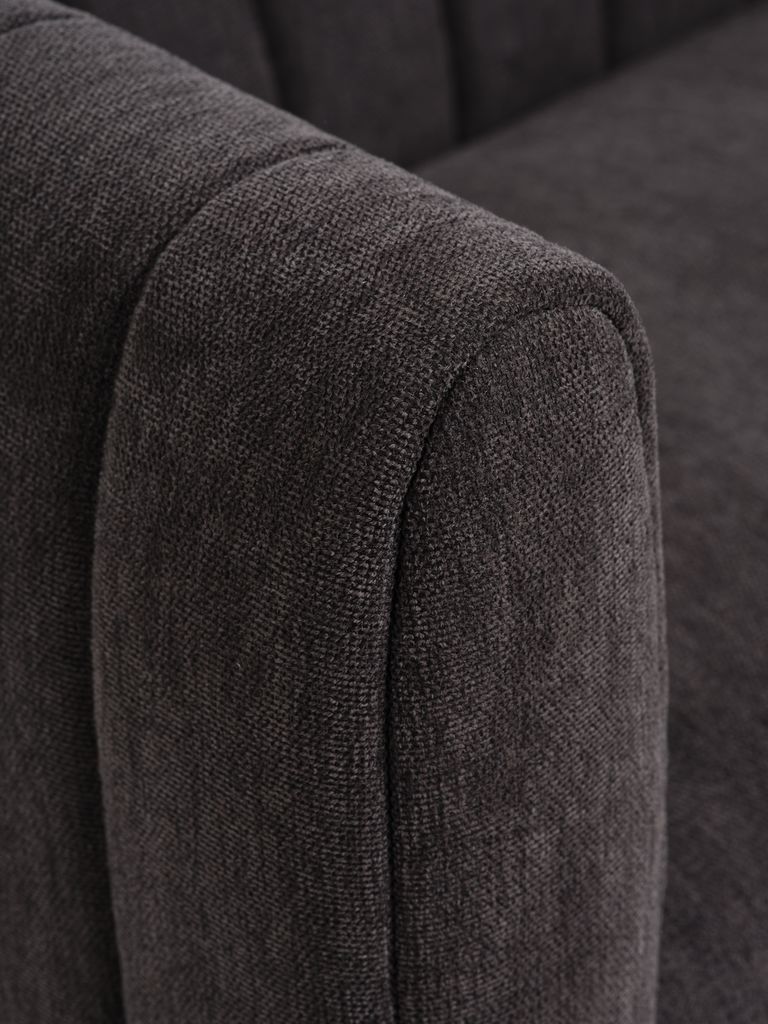 Sofa MAGLEBY MAGLEBY 2,5-osobowa tkanina ciemnobrązowa/kolor dębu