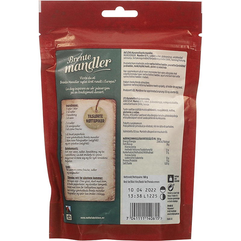 Brynild Brente mandler 160 g