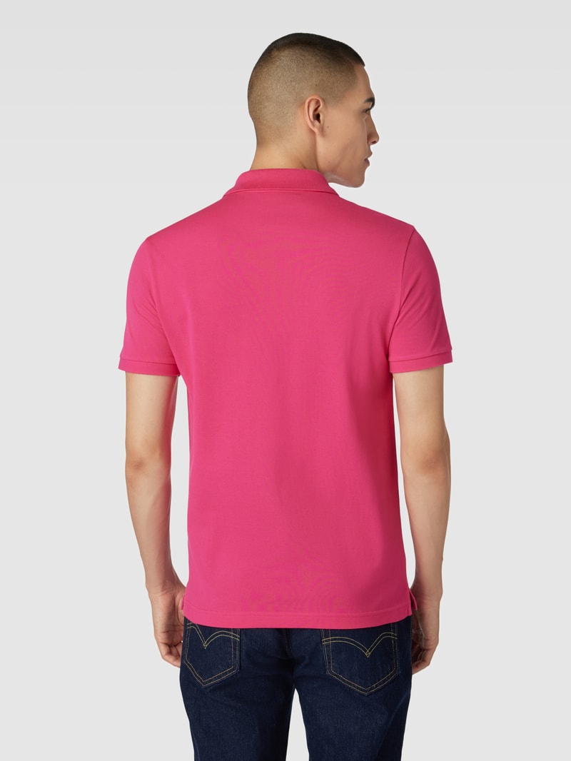 Poloshirt mit Logo-Stitching in pink