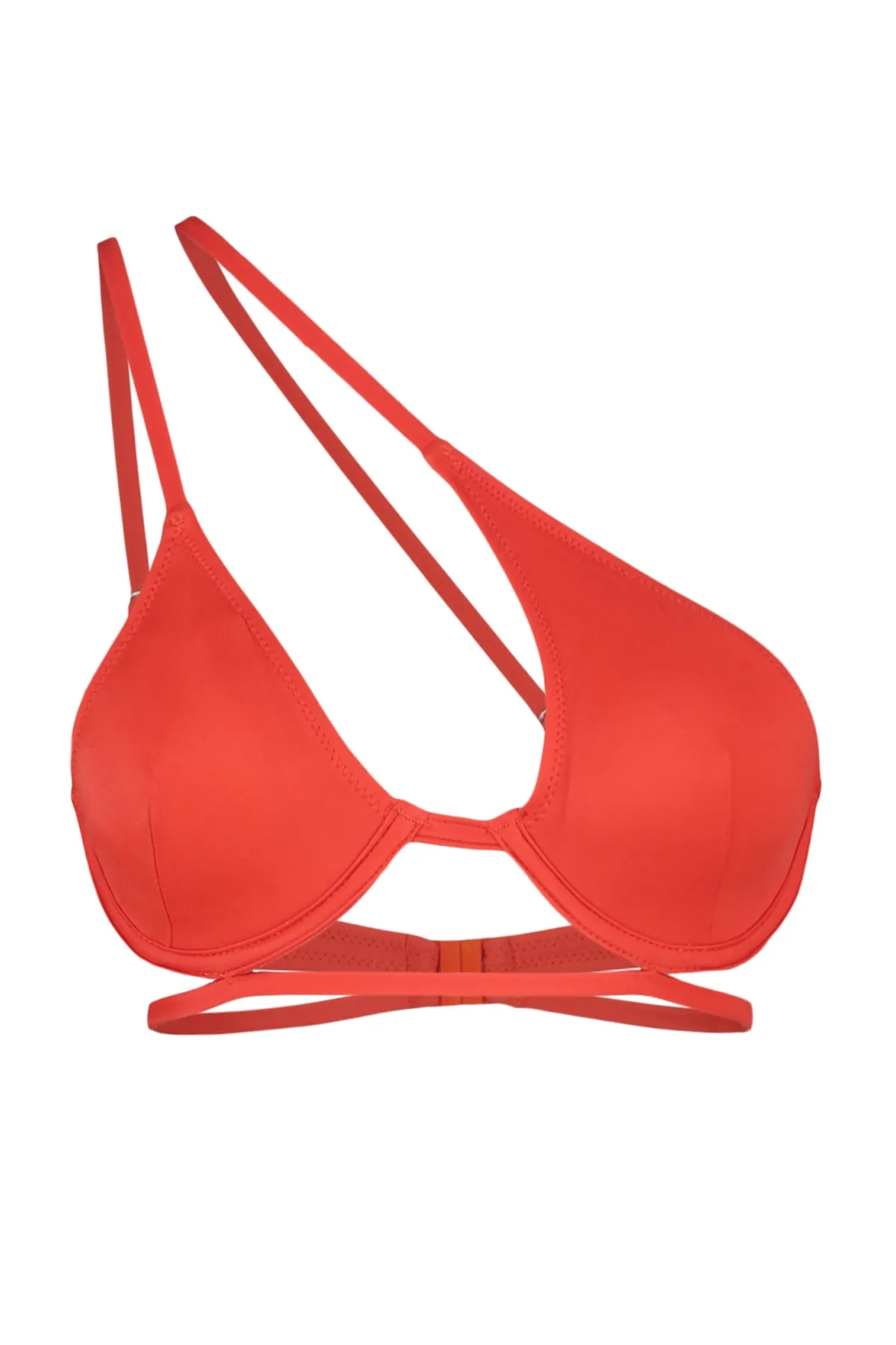Trendyol Collection  Rotes Bikinioberteil mit Bügelausschnitt/Fensterausschnitt TBESS23BU00291