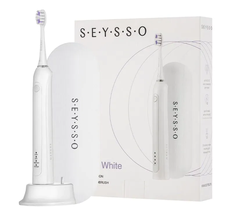 SEYSSO Carbon SE White Basic SC.ST.005.WHT.2 - Sonic dantų šepetėlis su dėklu