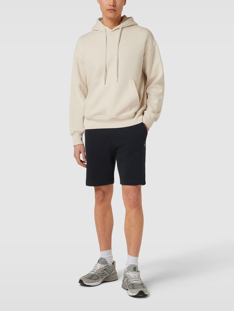 Sweatshorts mit Logo-Stitching in schwarz