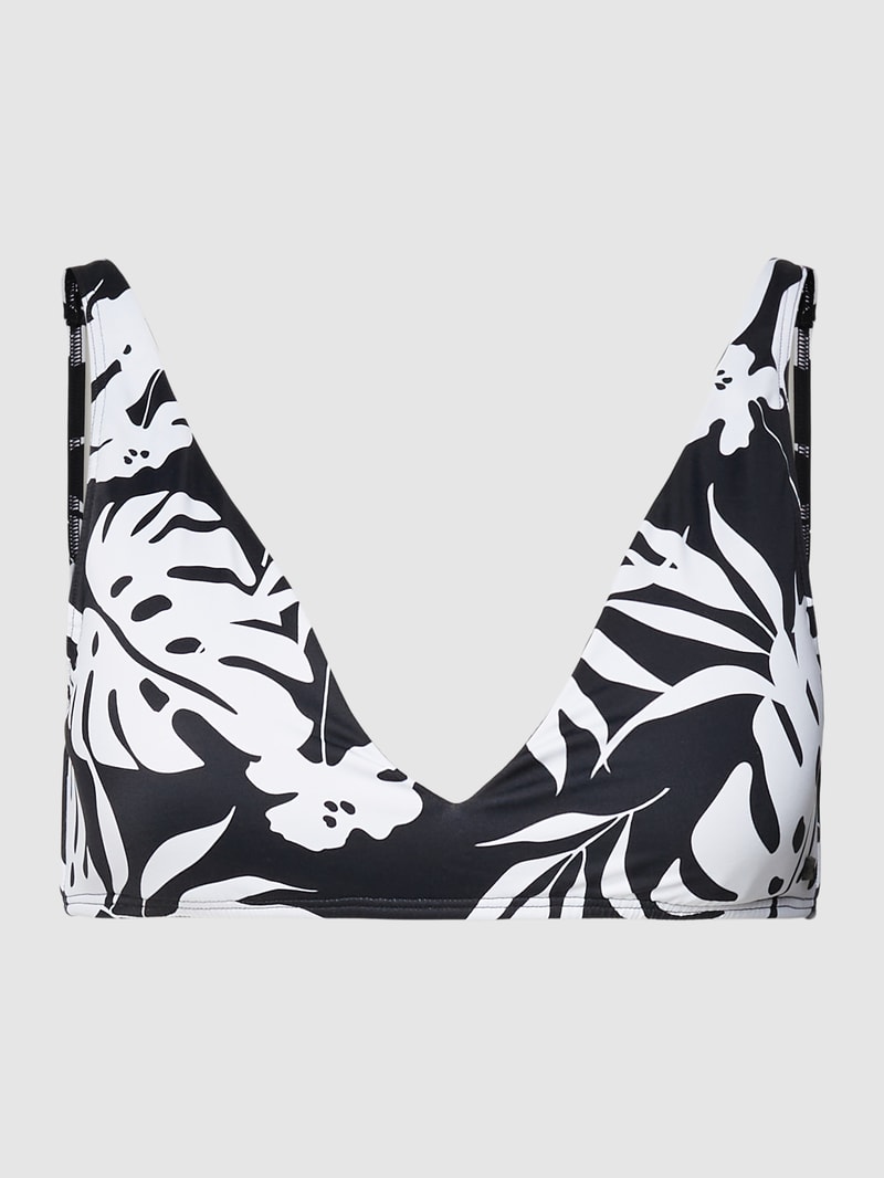 Bikini-Oberteil mit Allover-Muster Modell 'ROXY LOVE THE OCEANA' in schwarz