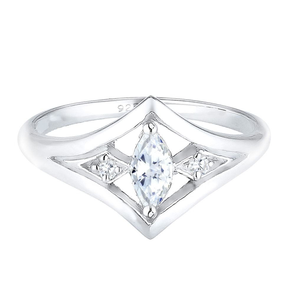 Elli Elli Bague Fiançail Femme Élegante avec Pierre de Zircone en Argent Sterling 925 Bague