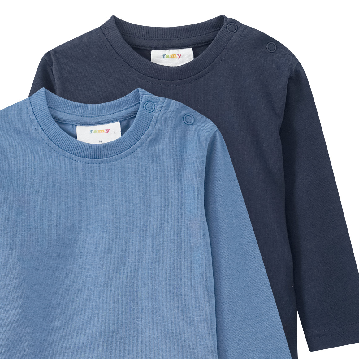 2 Baby Langarmshirts im Basic-Look