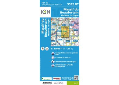 Carte IGN Massif du Beaufortain 3532OT