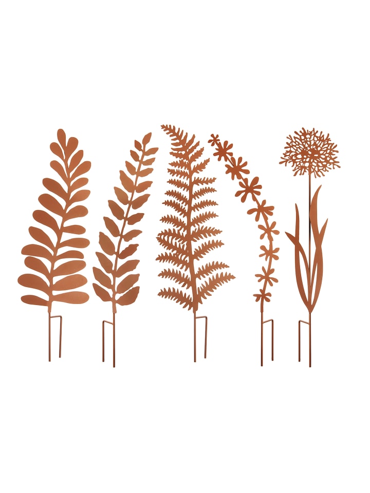 kobolo 5tlg. Set Gartendekoration ROSTGRESS5 in Braun günstig kaufen onesize