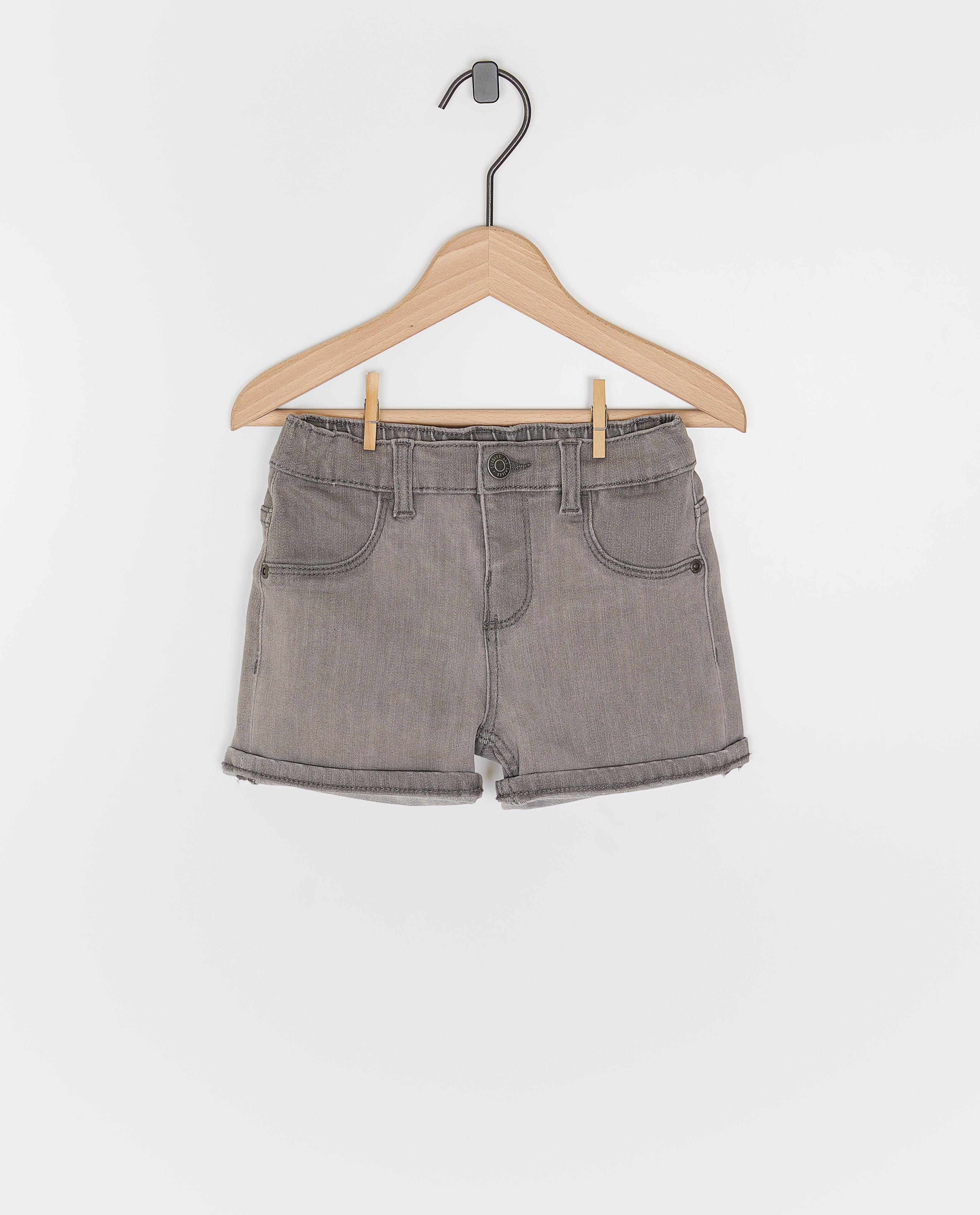 Pantaloni scurți din denim gri, Cuddles and Smiles, gri deschis