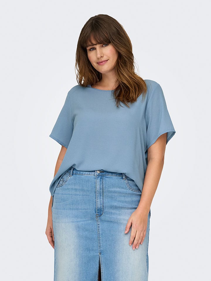 ONLY Carmakoma Bluse in Hellblau günstig kaufen