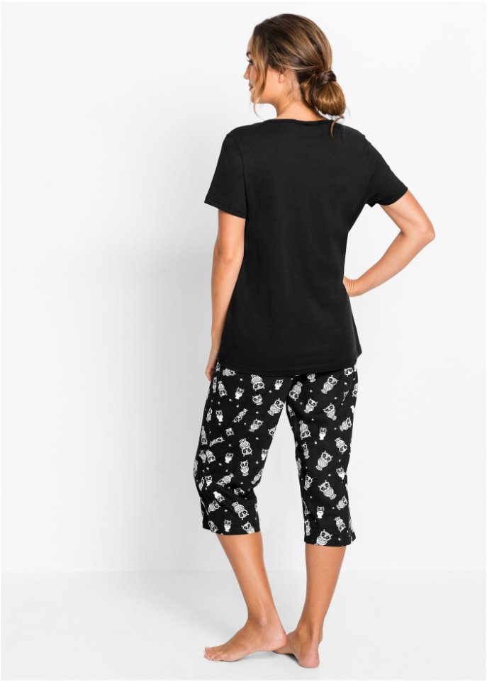 Capri Pyjama mit kurzen Ärmeln