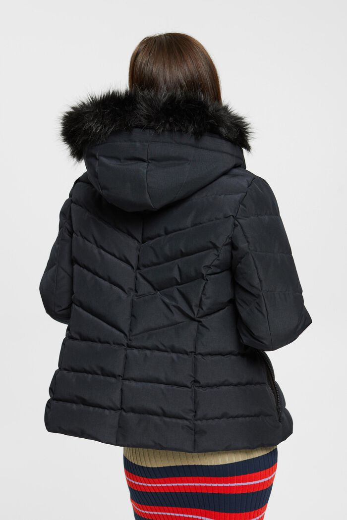 Steppjacke mit Webfellkapuze