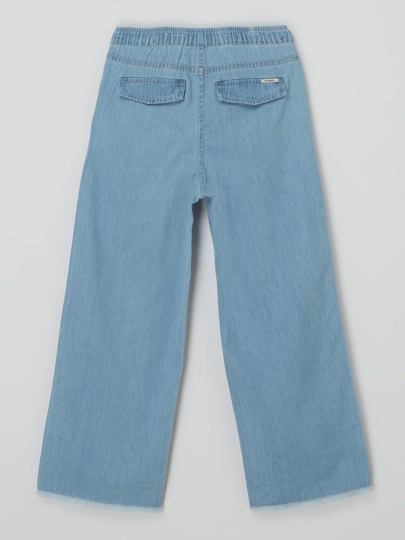 Culotte aus Denim in hellblau