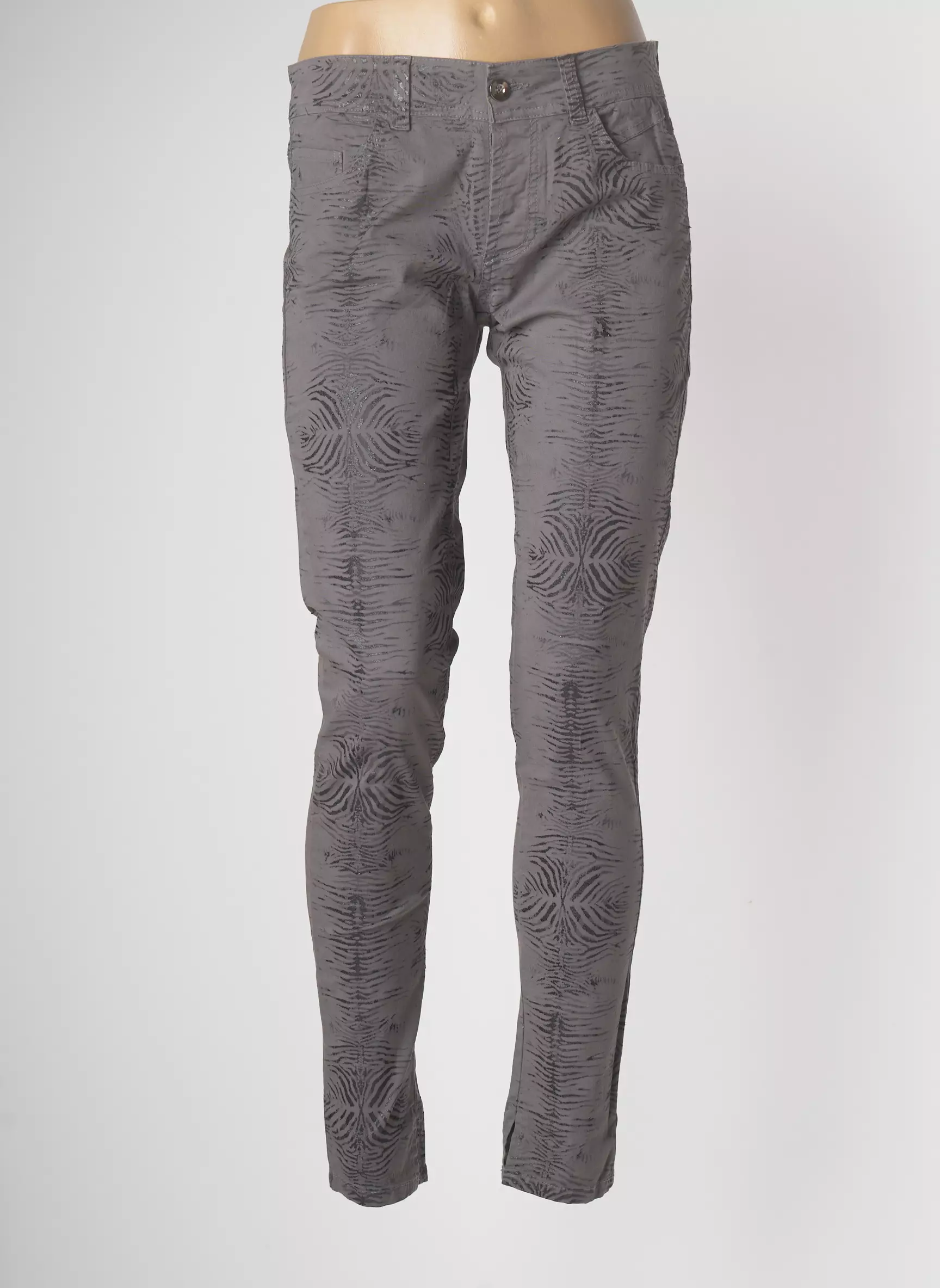 La Fee Maraboutee Pantalons Slim Femme couleur gris