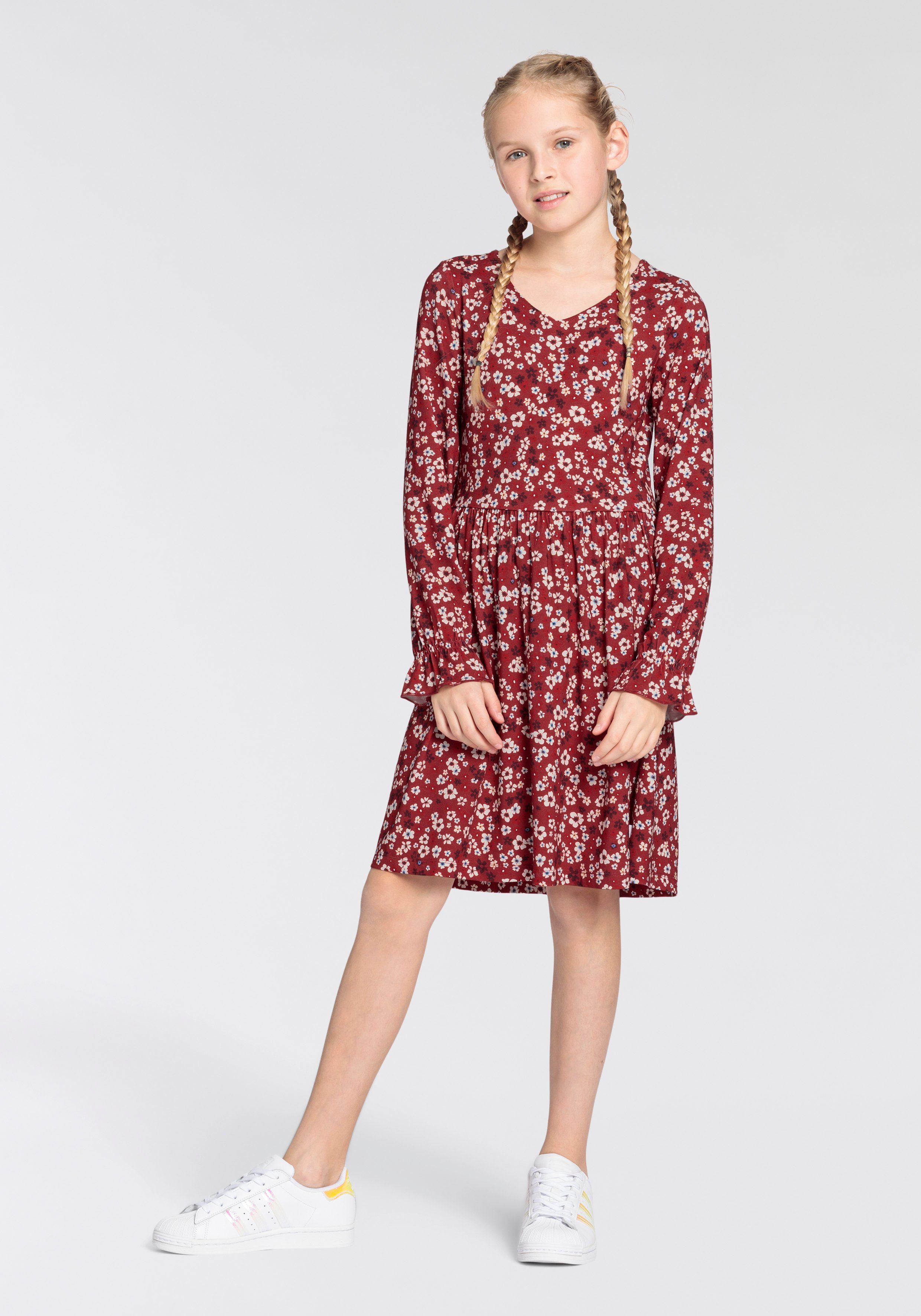 DELMAO Jerseykleid mit Blumenmuster