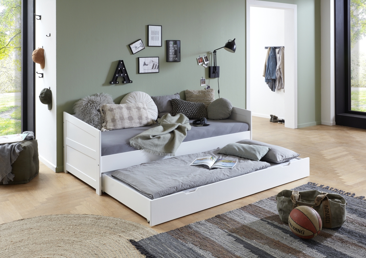 Relita Einzelbett   Bettkasten NINA (inkl. Rollrost) weiß