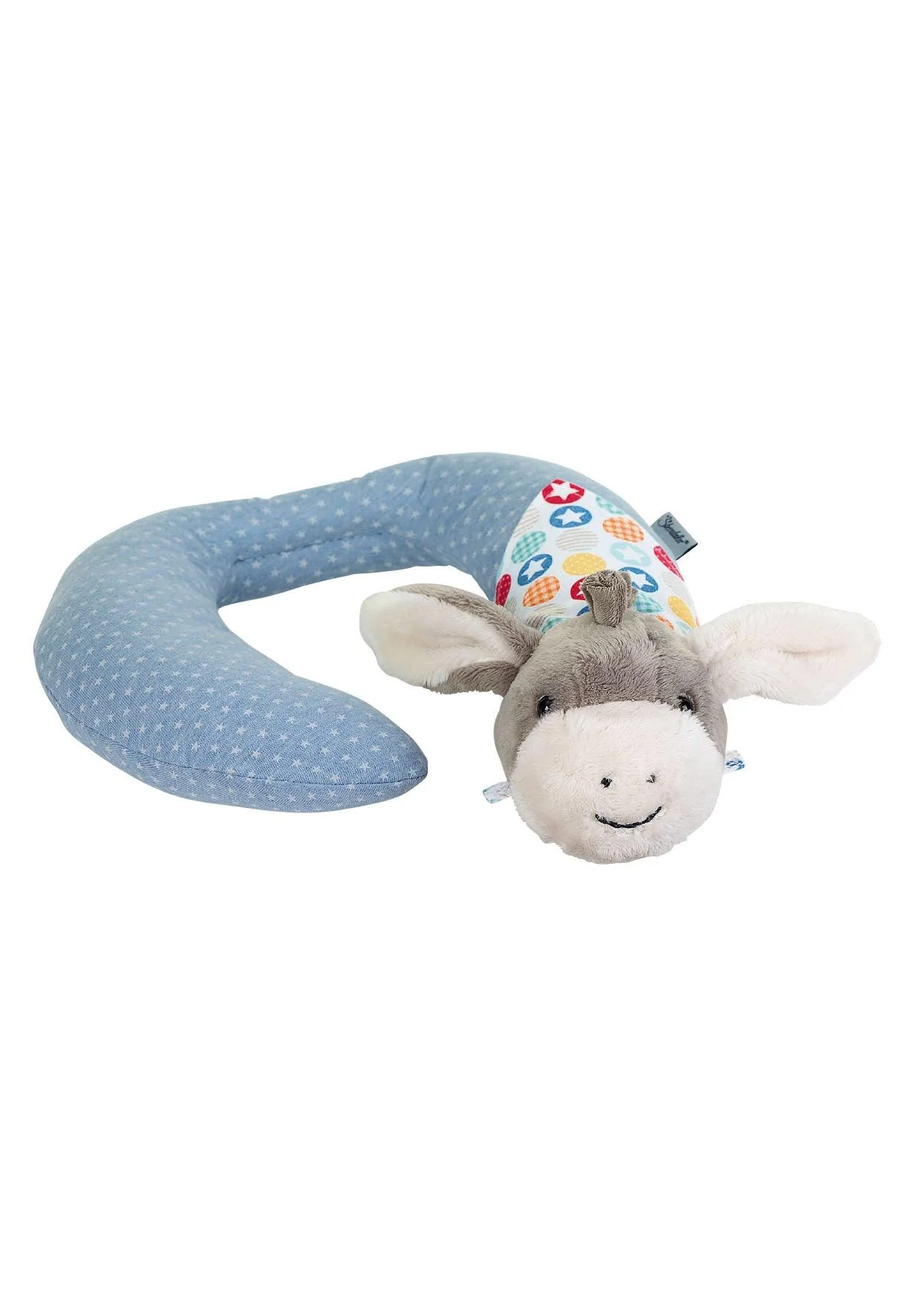 Nackenstütze Esel Emmi hellblau, 28 cm  mit Rassel