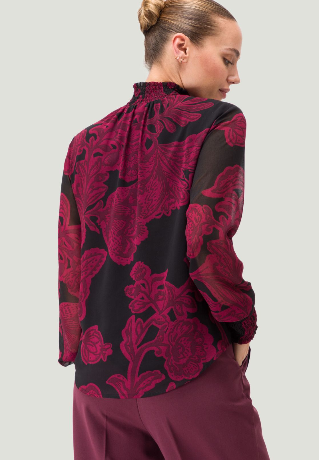 Chiffon Bluse mit Blumendruck