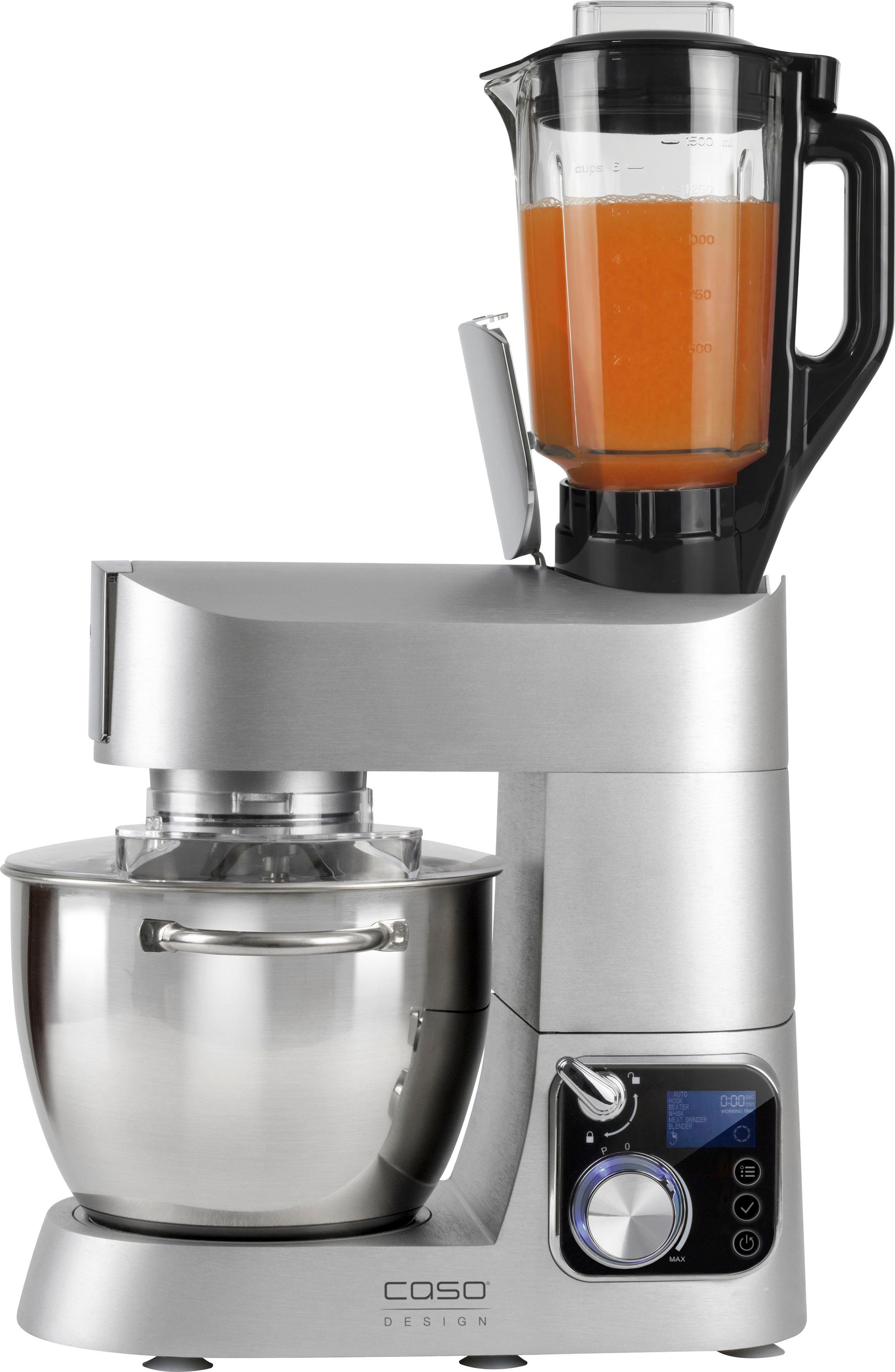 Caso Küchenmaschine CASO KM 1200 Chef, 1200 W, 6 l Schüssel, inkl. Fleischwolfvorsatz und 2. Edelstahlschüssel.