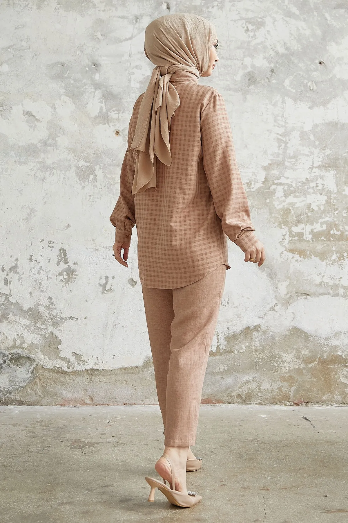 InStyle  Movra Gingham Detailliertes Hemdset – Braun