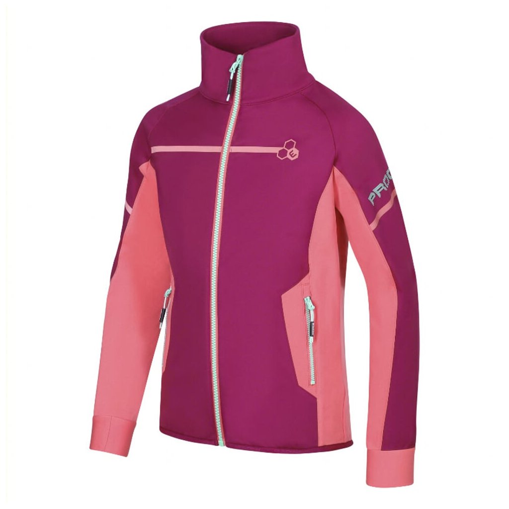 Progress Coolio JKT Kinder-Softshell-Jacke Weinrot/Rosa