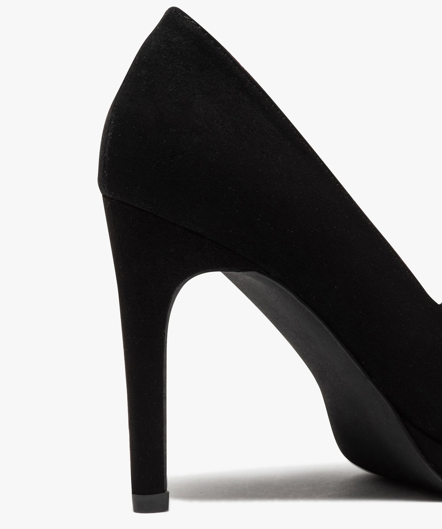 Escarpins femme à talon aiguille unis dessus en suédine noir | GEMO
