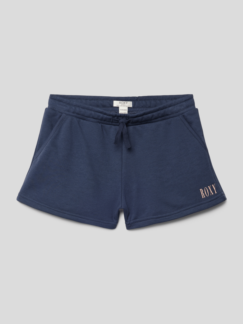 Sweatshorts mit Label-Detail Modell 'HAPPINESS FOREVER' in marineblau