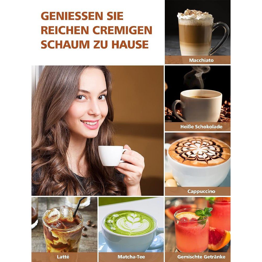 Sarfly Milchaufschäumer Milchaufschäumer Elektrisch,Mini Handheld Milchschäumer