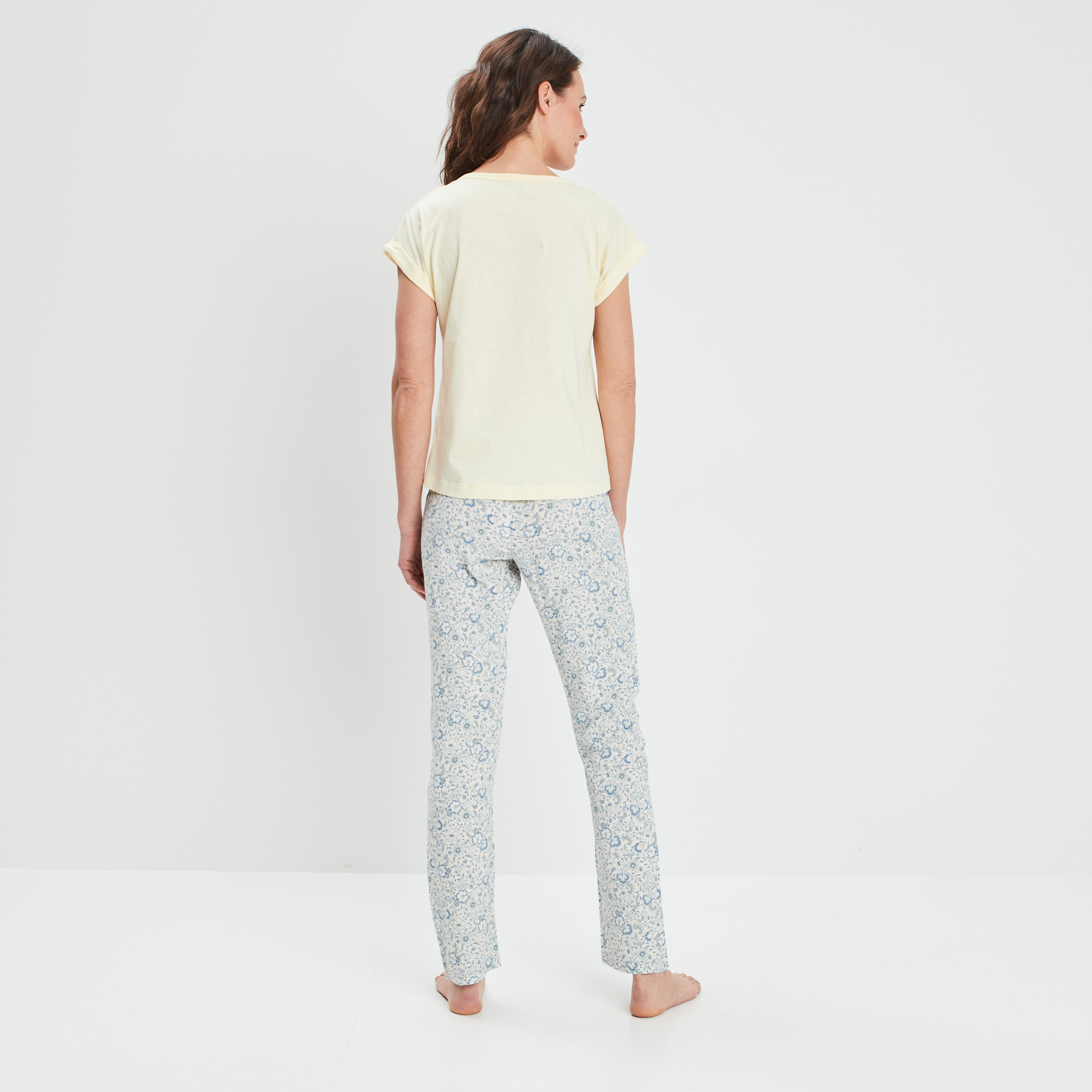 Ensemble pyjama 2 pièces fluide blanc femme | La Halle