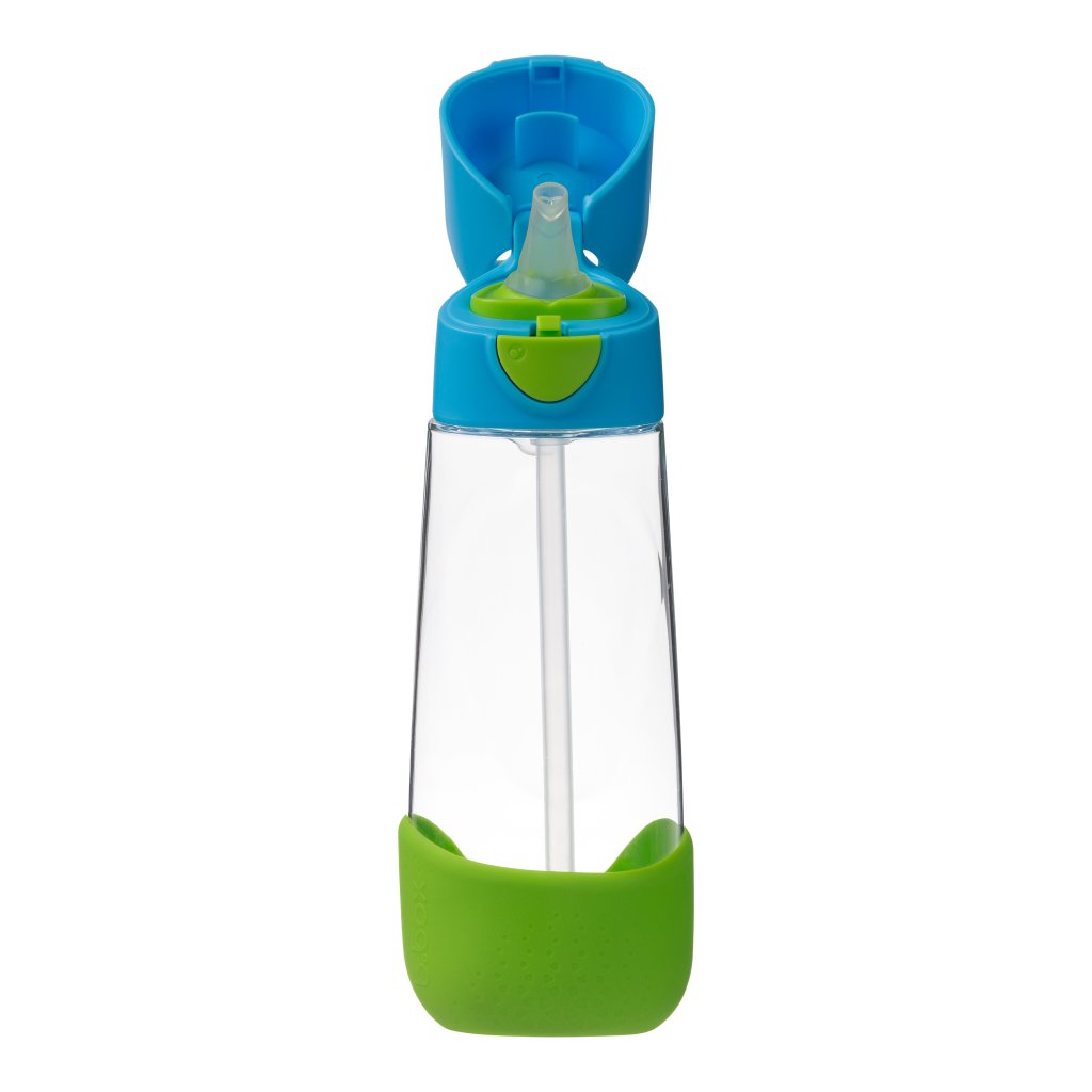 b.box Tritan-Flasche mit Strohhalm 600 ml - blau/grün