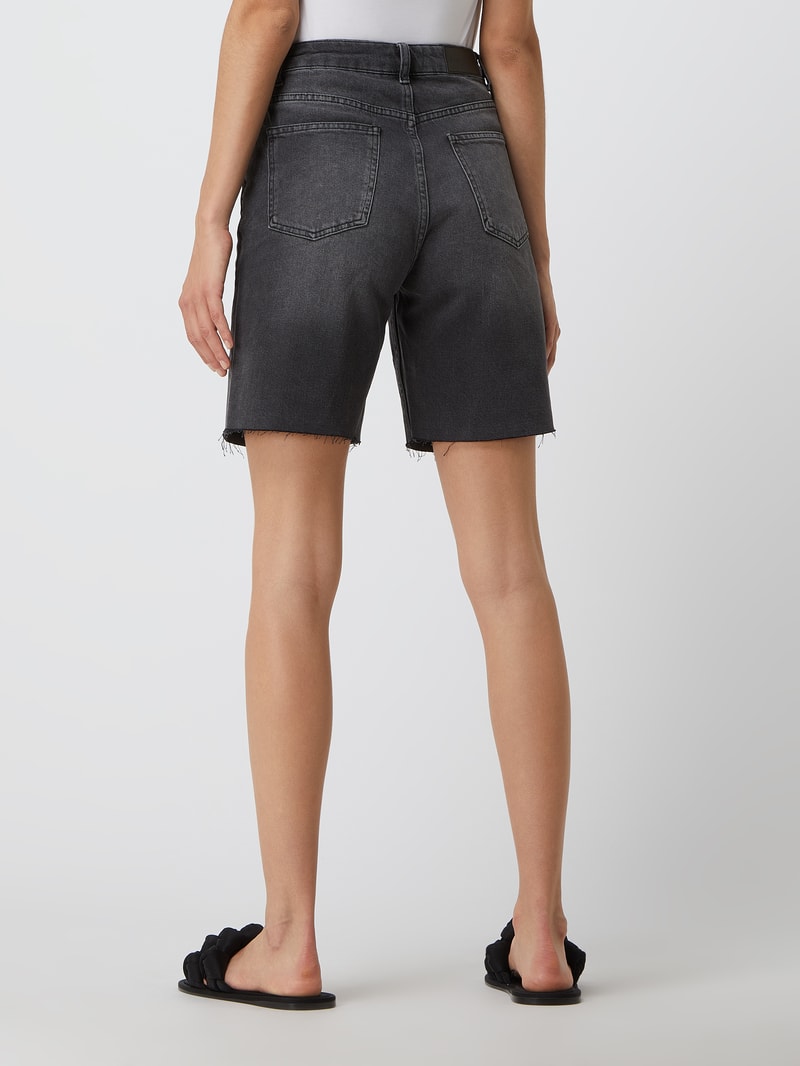 Jeansshorts aus Baumwolle in anthrazit