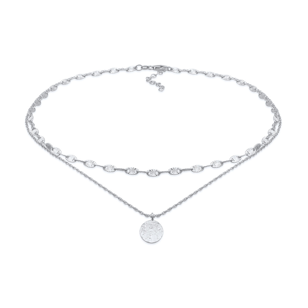 Elli Elli Collier Femmes Choker couches plaquettes Pendentif vintage en argent sterlin collier